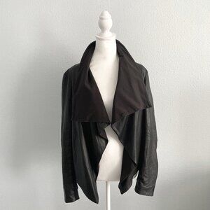 Chocolate Brown Leather and Knit Theory Jacket Size L